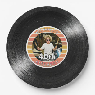 Prato De Papel Disco de Vinil de Papel com Foto Personalizada par