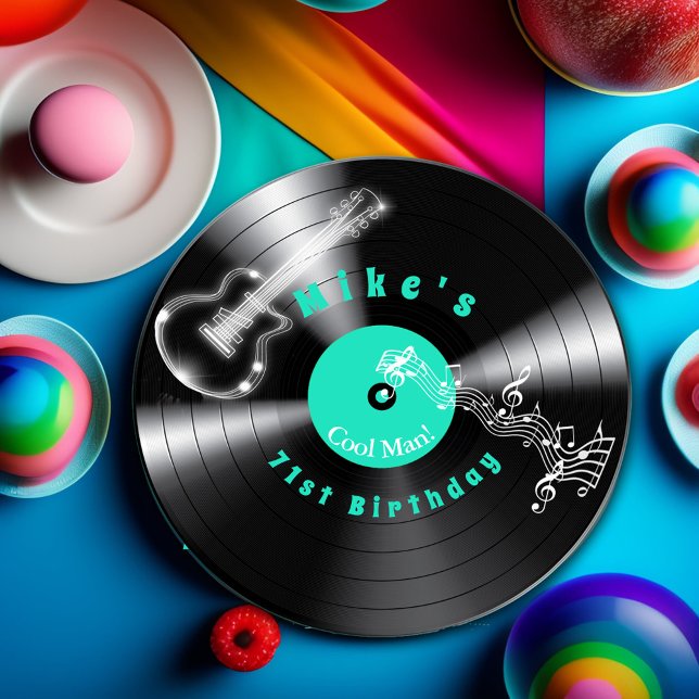 Prato De Papel Disco de Vinil Retro de Aniversário Música Rock Gu (Criador carregado)