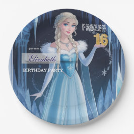 Prato De Papel Disney's Frozen Elsa Birthday personalize name