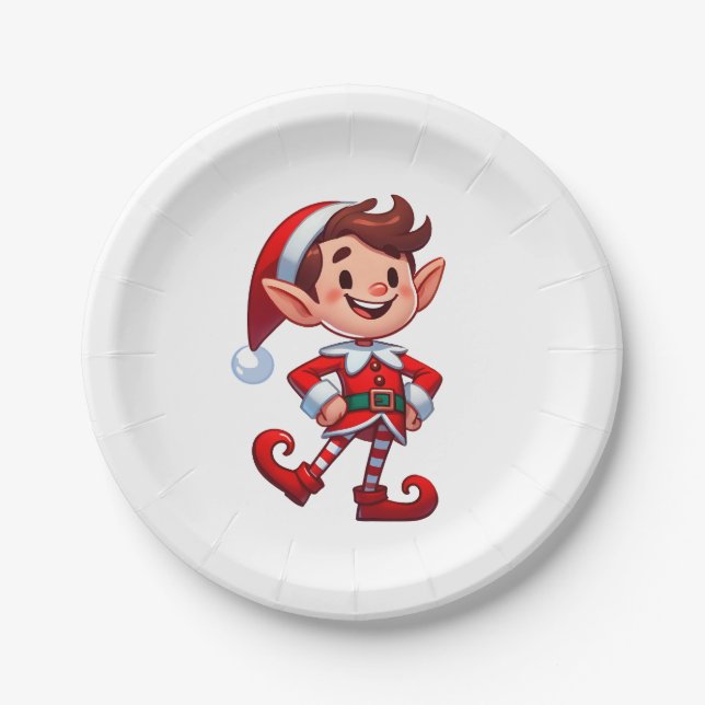 Prato De Papel Disposable plate with a picture of elf (Frente)