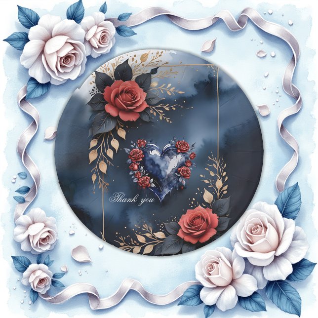 Prato De Papel Disposição Elegante de rosa com folhagem de ouro (Criador carregado)