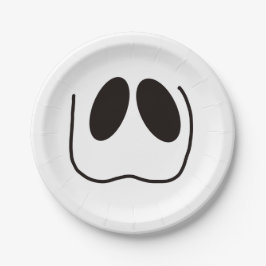 Prato De Papel Diversão, assustador, cara fantasma no Halloween