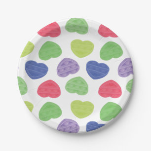 Prato De Papel Diversão e Trendy Poppit Pop-it corações design