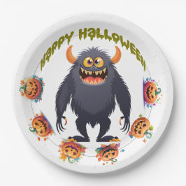 Prato De Papel Diversão personalizável de Halloween 