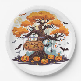 Prato De Papel Diversão personalizável de Halloween