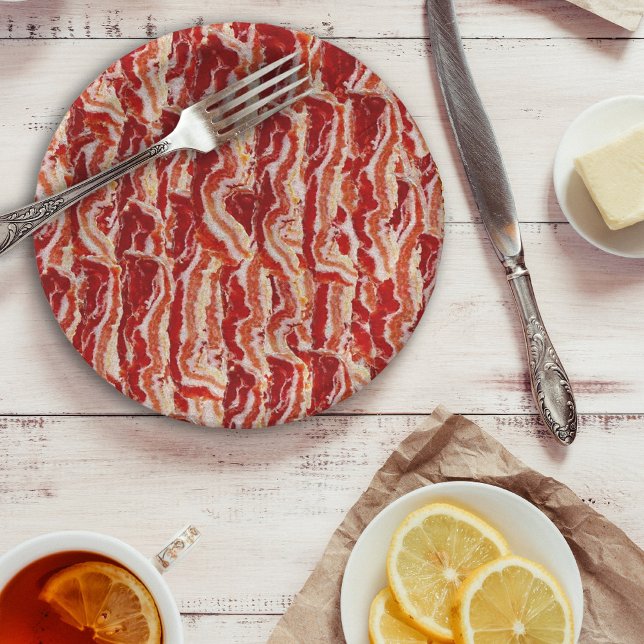 Prato De Papel Divertido com Bacon em todas as ocasiões (Criador carregado)