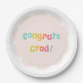 Prato De Papel Divertido Formando de Parabéns Coloridos Modernos