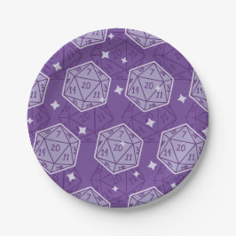 Prato De Papel DnD Party Dungeons & Dragon D20 Dice