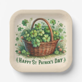 Prato de Papel do Dia de São Patrício Trevo Irland