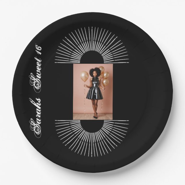 Prato De Papel Doce 16 festa de aniversário (Frente)