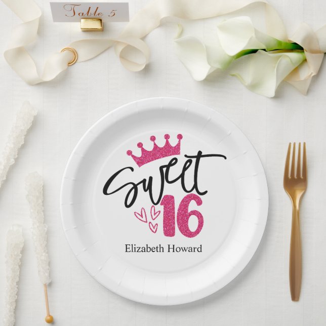 Prato De Papel Doce 16 Personalizado (Casamento)