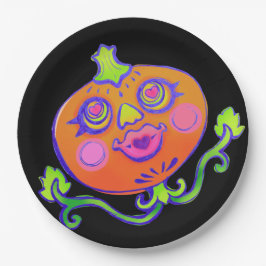 Prato De Papel Doce Cardíaco Pumpkin Decor de Halloween