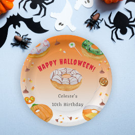 Prato De Papel Doce de Halloween Delicioso em Aquarela Obrigado