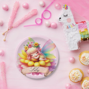 Prato De Papel Doce Fantasia Floral Sonhos Doces Fada Adormecida