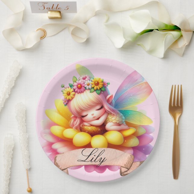 Prato De Papel Doce Fantasia Floral Sonhos Doces Fada Adormecida (Casamento)