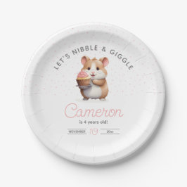 Prato De Papel Doce Hamster, Aniversário das Crianças de Cupcake 