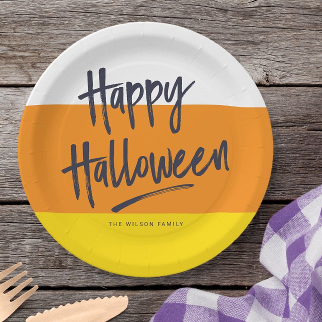 Prato De Papel Doce Milho de Centeio Feliz Halloween (Criador carregado)
