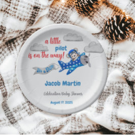 Prato De Papel Doce Pequeno Piloto Nuvens Chá de fraldas de Tema