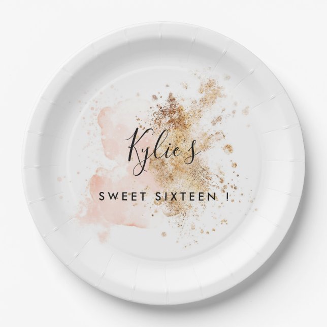Prato De Papel Doce Personalizado Dezesseis 16º Aniversário (Frente)