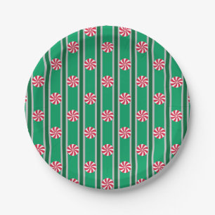 Prato De Papel Doces de hortelã-pimenta de Natal divertida e Rico