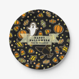 Prato De Papel Doces Presentes de Halloween