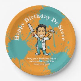 Prato De Papel DOCTORS BIRTHDAY orange traumatologist
