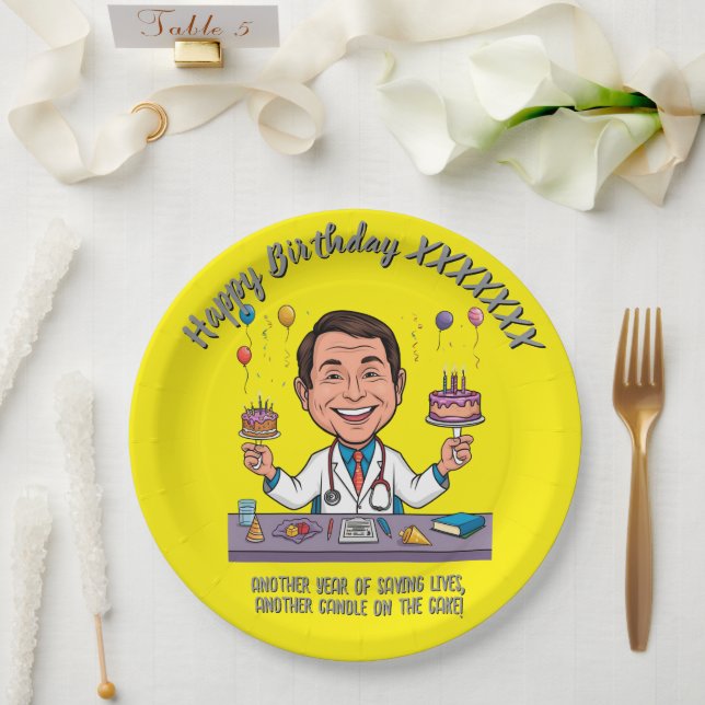PRATO DE PAPEL  DOCTORS BIRTHDAY PARTY CALM ANTISTRESS (Casamento)