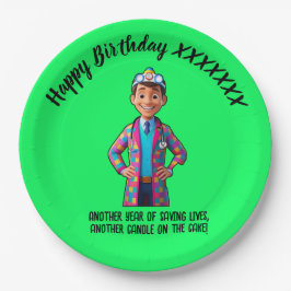Prato De Papel DOCTORS BIRTHDAY PARTY green anti-stress