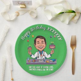 PRATO DE PAPEL DOCTORS BIRTHDAY PARTY GREEN ANTISTRESS