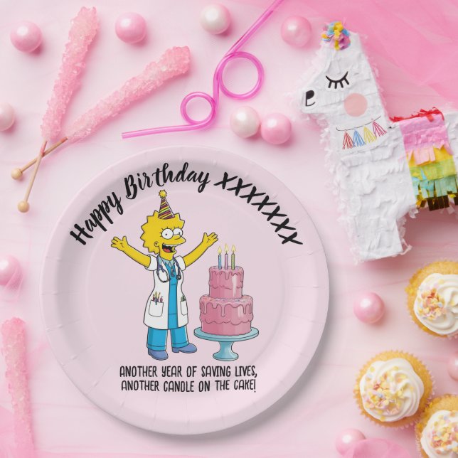 Prato De Papel DOCTORS BIRTHDAY pink pediatric anti-stress (Festa)