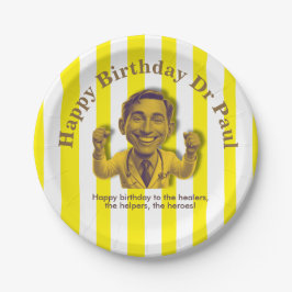 Prato De Papel DOCTORS BIRTHDAY yellow & white