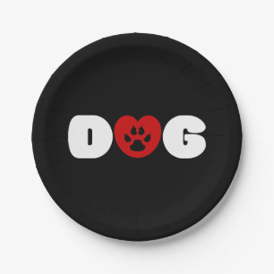 Prato De Papel Dog Love Heart Bandana