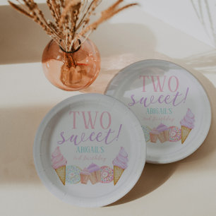 Prato De Papel DOIS Aniversário de 2 anos doce