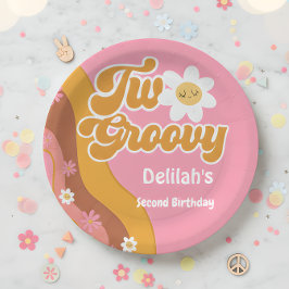 Prato De Papel Dois anos de segunda-feira retrô vintage