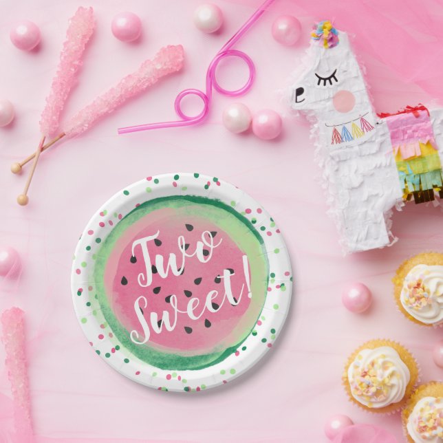 Prato De Papel Dois Festa de Melancia de segundo aniversário Doce (Festa)