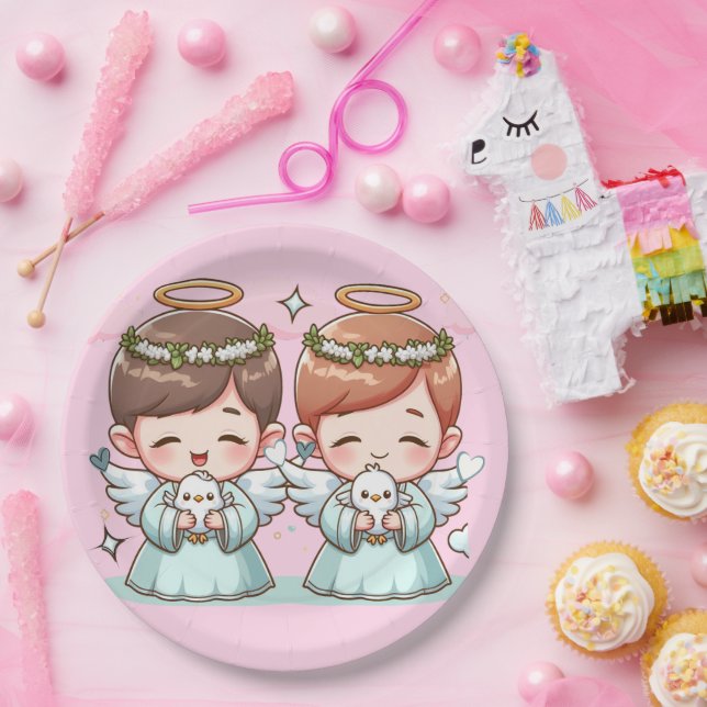 Prato De Papel Dois Guardiões Pesados (Festa)