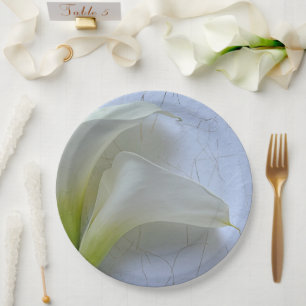 Prato De Papel Dois lírios calla em papel texturizado
