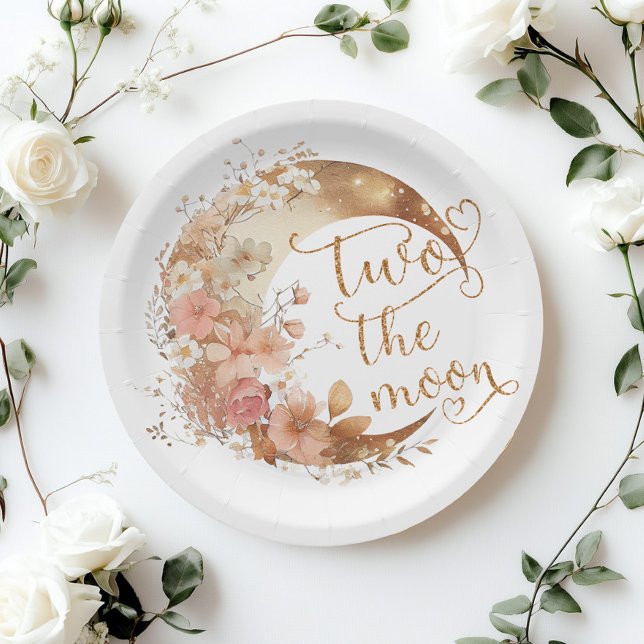 Prato De Papel Dois o segundo aniversário da garota floral de our (Criador carregado)