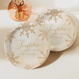 Prato De Papel Dois pequenos flocos de neve Chá de fraldas dos Gê