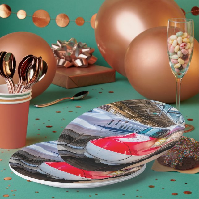 Prato De Papel Dois Shinkansen na Estação de Tóquio (Múltiplo)