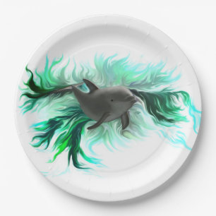 Prato De Papel Dolphin Baby
