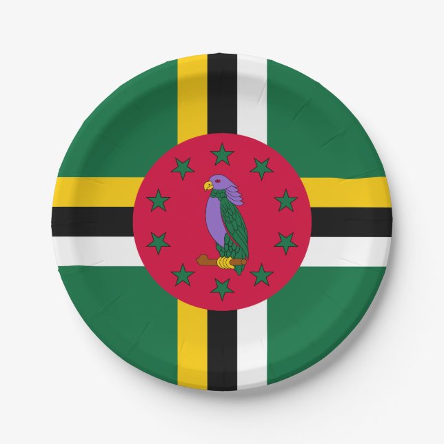 Prato De Papel Dominica Flag (Frente)