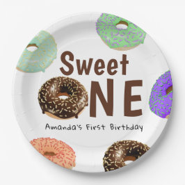 Prato De Papel Donuts Sweet One 1º Aniversário