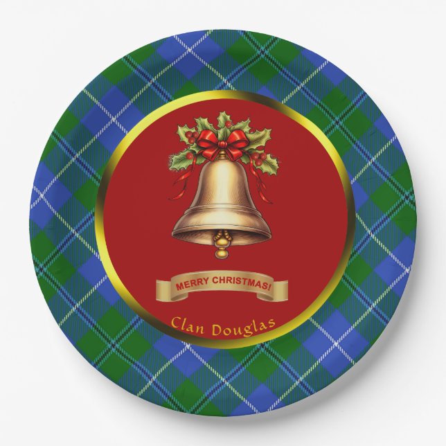 Prato De Papel Douglas Tartan Natal Personalizado (Frente)