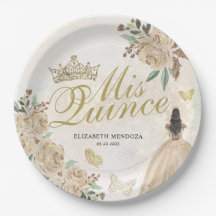 Dourada Sparkle Floral Princesa Quinceañera Aniver