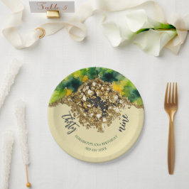 Prato De Papel Dourado Creme Falso Ouro