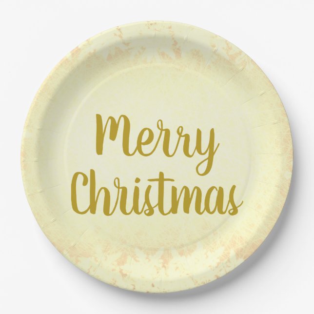 Prato De Papel Dourado Frost Feliz Natal (Frente)