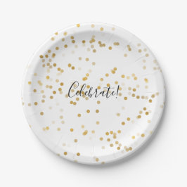 Prato De Papel Dourado Glam Confetti