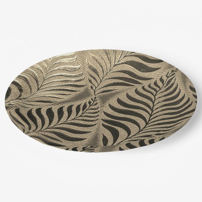 Prato De Papel Dourado Leaf Motif (Inclinado)