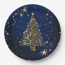 Dourado Natal em Papel Azul